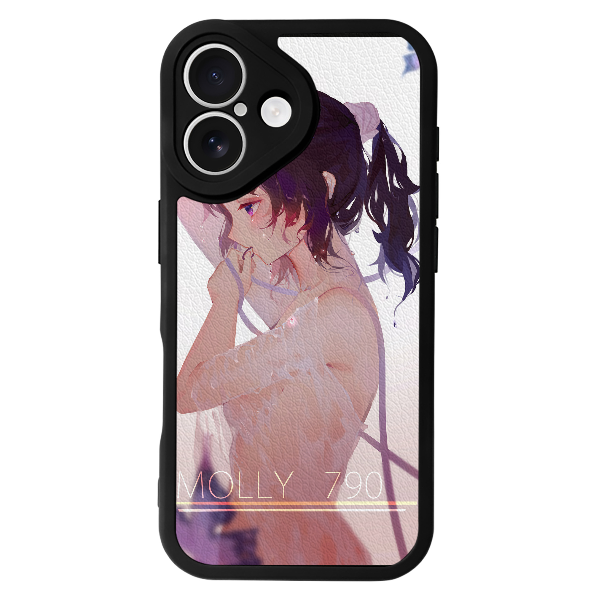 （画像用） 鬼滅の刃（きめつのやいば）蟲柱-胡蝶 しのぶ／こちょう しのぶ Kochou Shinobu 【iPhone 16シリーズ対応】シリコンスマホケース（レザー調） 材質：シリコン